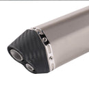 Universal 51MM Motorcycle Sliencer Double Exhaust Muffler Pipe Metal