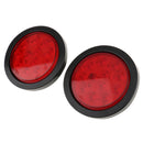 2PCS 4'' Round Red LED Stop Tail Turn Signal Backup Fog Reverse Marker Lights