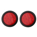 2PCS 4'' Round Red LED Stop Tail Turn Signal Backup Fog Reverse Marker Lights