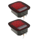 2X Red/White 39-LED Stop Turn Signal Tail Lights Lamp for Truck Trailer Boat
