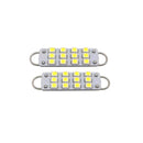 1Pair White 43mm 211-2 212-2 214-2 578 12-SMD-3528 Rigid Loop LED Bulbs for Door Lights