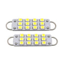 1Pair White 43mm 211-2 212-2 214-2 578 12-SMD-3528 Rigid Loop LED Bulbs for Door Lights