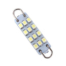 1Pair White 43mm 211-2 212-2 214-2 578 12-SMD-3528 Rigid Loop LED Bulbs for Door Lights