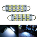 1Pair White 43mm 211-2 212-2 214-2 578 12-SMD-3528 Rigid Loop LED Bulbs for Door Lights