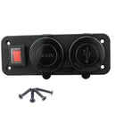 Motorcycle Car Voltmeter Auto Cigarette Lighter 12V Socket Dual USB Charger