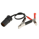 12V-24V Universal Motorcycle Boat Car Cigarette Lighter Socket Plug with 2 Crocodile Clip