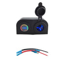 Motorcycle Car Cigarette Lighter Socket Splitter With 12V Voltmeter Adapter