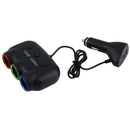 3 Way Multi Car Cigarette Socket Lighter Splitter Charger Adapter with Dual USB Ports