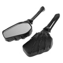 Aluminum Motorcycle Rearview Side Mirrors for 8mm & 10mm Thread Black