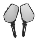 Aluminum Motorcycle Rearview Side Mirrors for 8mm & 10mm Thread Black