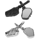 Aluminum Motorcycle Rearview Side Mirrors for 8mm & 10mm Thread Black