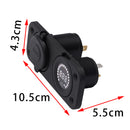 Blue Dual USB Charger Port + Digital Voltmeter Panel for Car Boat ATV