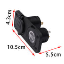 Green Dual USB Charger Port + Digital Voltmeter Panel for Car Boat ATV