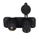 Green Dual USB Charger Port + Digital Voltmeter Panel for Car Boat ATV
