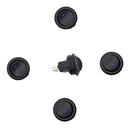 5 Pieces 12V Car Boat Blue LED Dot Light Round Rocker ON/OFF TOGGLE SPST Switch