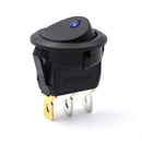 5 Pieces 12V Car Boat Blue LED Dot Light Round Rocker ON/OFF TOGGLE SPST Switch