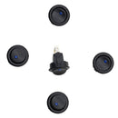 5 Pieces 12V Car Boat Blue LED Dot Light Round Rocker ON/OFF TOGGLE SPST Switch