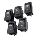 5Pieces Universal Car Fog Light Rocker Switch Blue LED Light Dashboard 12V