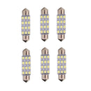 6 Pieces 6000K White 42MM 12SMD 3528 Festoon Car LED Dome Map Interior Bulbs