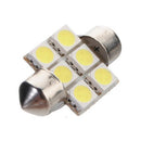 4 Pieces White 31MM 5050 6SMD Festoon Dome Interior LED Bulbs DE3175 3021