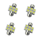 4 Pieces White 31MM 5050 6SMD Festoon Dome Interior LED Bulbs DE3175 3021