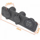 Car Vehicle Cigarette Lighter Socket 12V Dual USB Adapter Charger and Digital Voltmeter