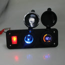 Waterproof 12V Car Marine Boat Cigarette Lighter Socket & Voltmeter with Switch