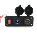 Waterproof 12V Car Marine Boat Cigarette Lighter Socket & Voltmeter with Switch