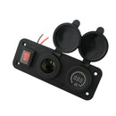 Waterproof 12V Car Marine Boat Cigarette Lighter Socket & Voltmeter with Switch