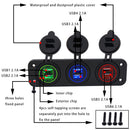 6 Port Red/Blue/Green LED Car Motorcycle USB Charger Power Supply Outlet