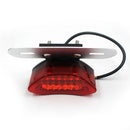 1 Piece Motorbike LED Number Plate Brake Tail Light Turn Signals Integrated for Bobber Cafe Racer ATV 12V