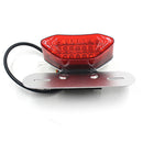 1 Piece Motorbike LED Number Plate Brake Tail Light Turn Signals Integrated for Bobber Cafe Racer ATV 12V