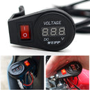 12V Car Auto Motorbike Digital Voltmeter with Red LED Illuminated Switch