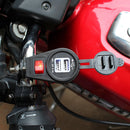5V 2.1A/1A 2-USB Power Supply Ports Socket Phone GPS Charger with LED Switch for Car Motorcycle