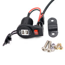 5V 2.1A/1A 2-USB Power Supply Ports Socket Phone GPS Charger with LED Switch for Car Motorcycle
