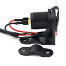 5V 2.1A/1A 2-USB Power Supply Ports Socket Phone GPS Charger with LED Switch for Car Motorcycle