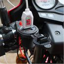 Car Motorcycle Boat Dual USB Port Charger With Switch LED Indicator