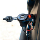 Car Motorcycle Boat Dual USB Port Charger With Switch LED Indicator
