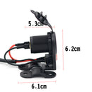 Car Motorcycle Boat Dual USB Port Charger With Switch LED Indicator