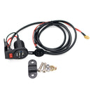 Car Motorcycle Boat Dual USB Port Charger With Switch LED Indicator