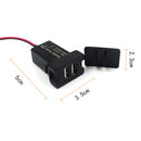 Dual USB Car LED Indicator Charger Socket with 3.1 Amp Output for Toyota LandCruiser
