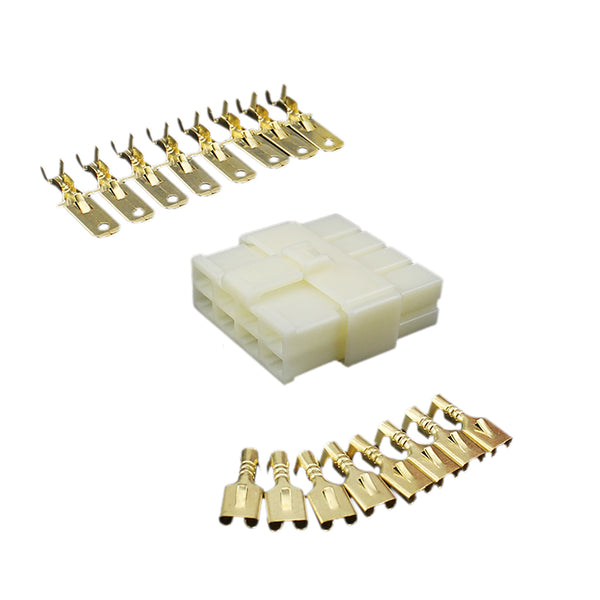 1 Set Motorcycle Car ATV Boat Male Female 8 Way Connectors 6.3mm Terminal