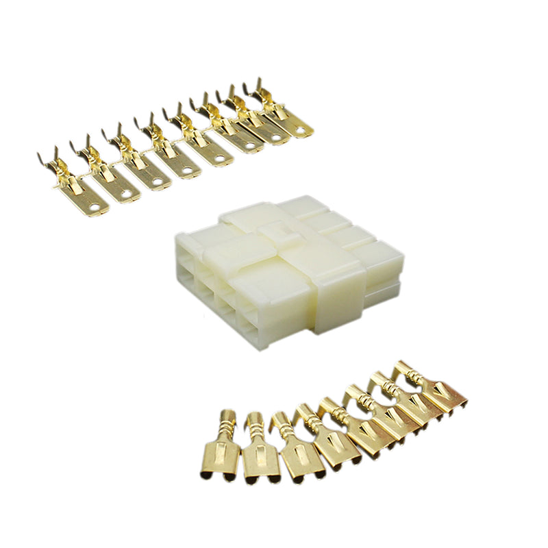 1 Set Motorcycle Car ATV Boat Male Female 8 Way Connectors 6.3mm Terminal