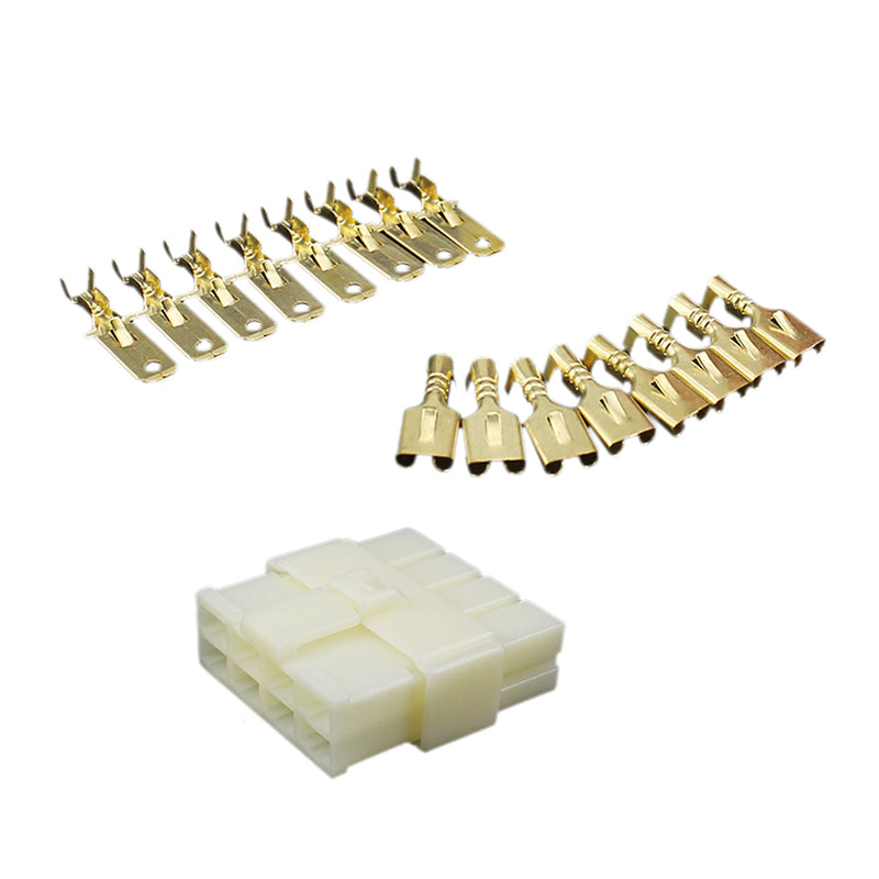 1 Set Motorcycle Car ATV Boat Male Female 8 Way Connectors 6.3mm Terminal