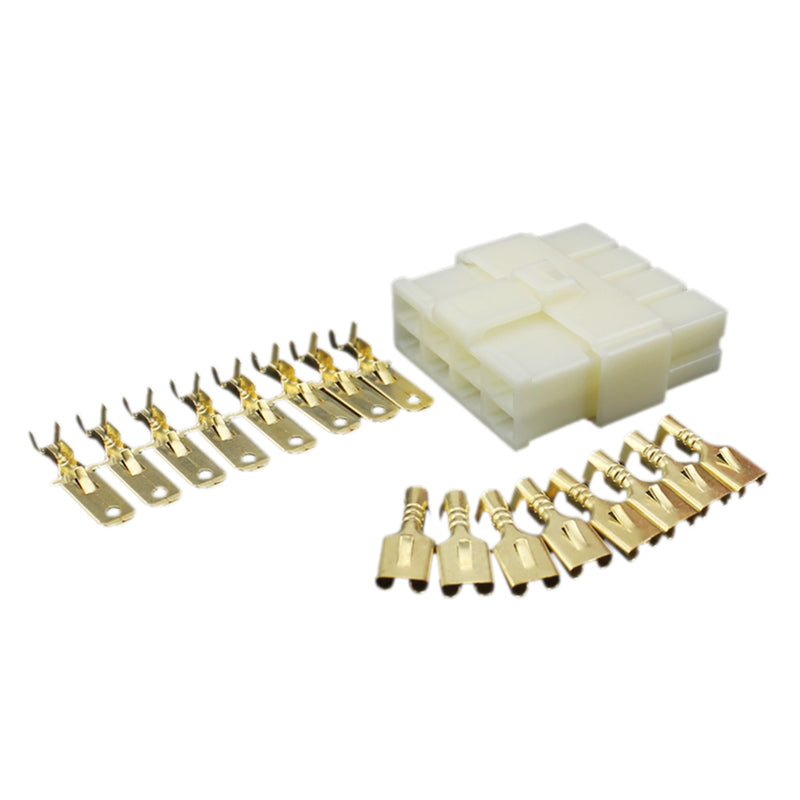1 Set Motorcycle Car ATV Boat Male Female 8 Way Connectors 6.3mm Terminal
