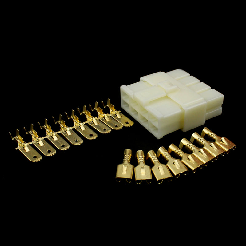 1 Set Motorcycle Car ATV Boat Male Female 8 Way Connectors 6.3mm Terminal