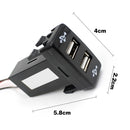 1 Piece Twin Dual Port 2 USB 12V Car Lighter Socket Charger Adapter for TOYOTA VIGO