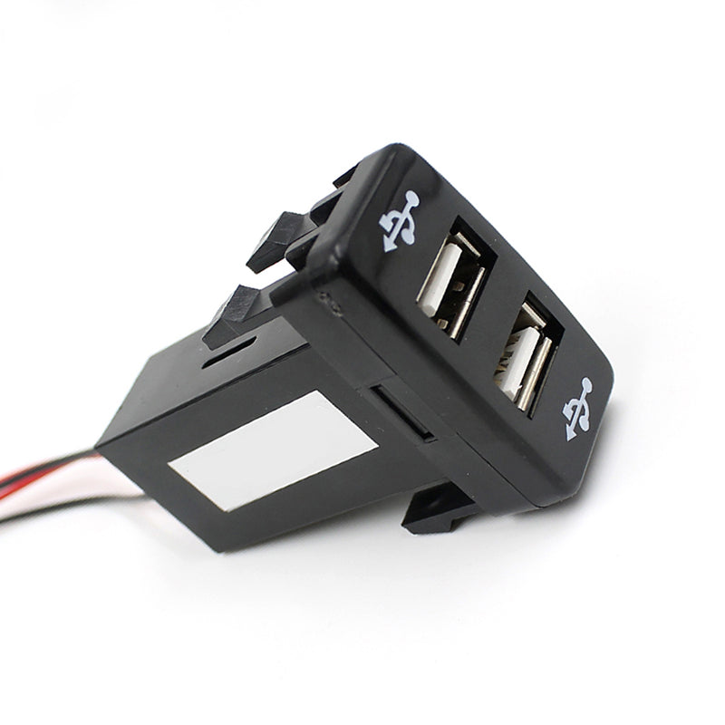 1 Piece Twin Dual Port 2 USB 12V Car Lighter Socket Charger Adapter for TOYOTA VIGO