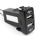 1 Piece Twin Dual Port 2 USB 12V Car Lighter Socket Charger Adapter for TOYOTA VIGO