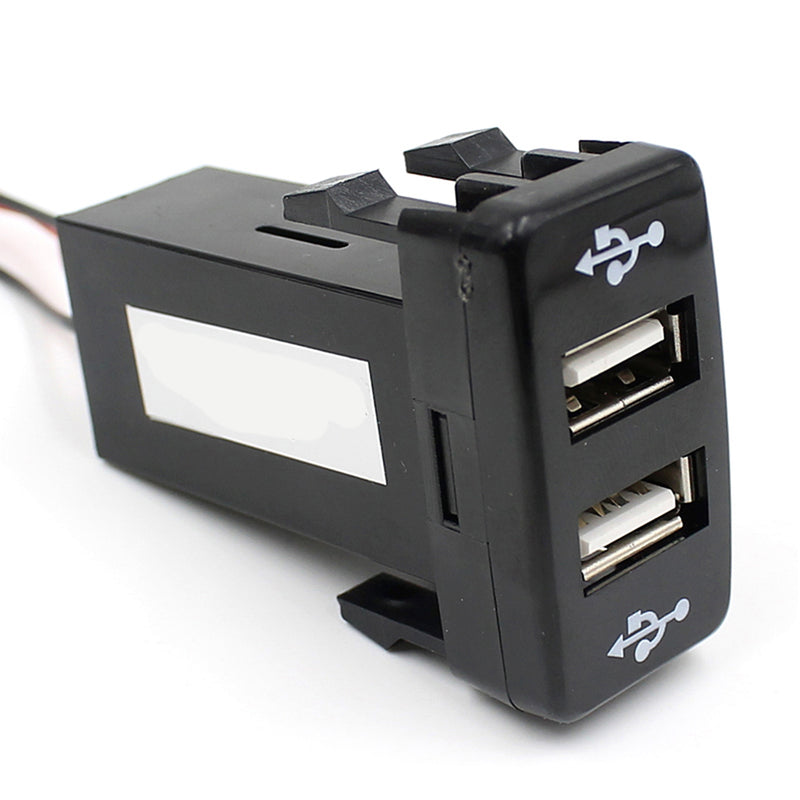 1 Piece Twin Dual Port 2 USB 12V Car Lighter Socket Charger Adapter for TOYOTA VIGO